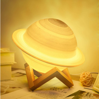 RSSER 3D Moon Lampa Lumina Dormitor Decor Tap Moon Light Lampa de noapte reincarcabila in 16 culori Lampa Saturn Lampa de noptiera pentru copii