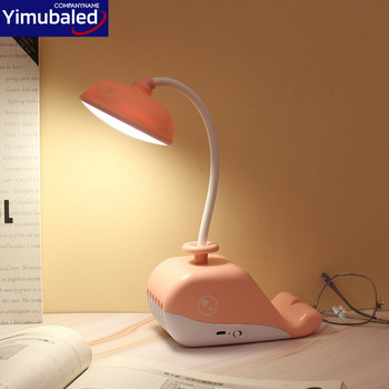 Cute Whale Led Table Lamp USB Recharge Foldable Light Eye Protection Reading Book Lights For Student Study Държач за мобилен телефон