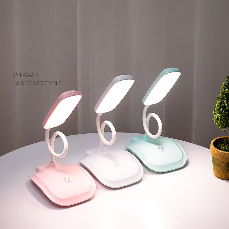 Lămpi de birou cu LED-uri tactile Baterie încorporată USB Dimmerare continuă 360 Furtun gratuit Student Copii Lumină de lectură pentru birou Dormitor de studiu