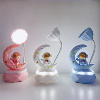 Втора предавка Затъмняваща Led настолна лампа .desktop Decoration Астронавт Space Cabin Design Desk Light Обучение Bedroom Bedside Cartoon