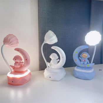 Втора предавка Затъмняваща Led настолна лампа .desktop Decoration Астронавт Space Cabin Design Desk Light Обучение Bedroom Bedside Cartoon