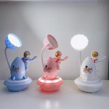 Втора предавка Затъмняваща Led настолна лампа .desktop Decoration Астронавт Space Cabin Design Desk Light Обучение Bedroom Bedside Cartoon