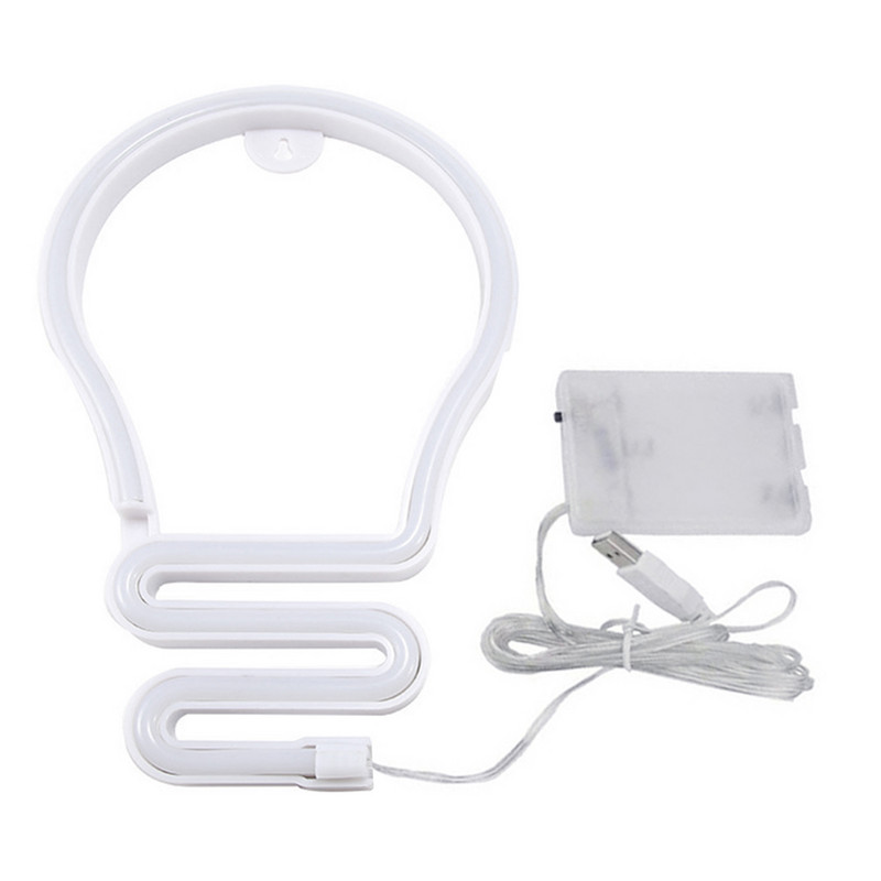 Izzó alakú LED neonfény színes szivárvány neonreklám falra akasztó Éjszakai lámpa Party Ünnep Esküvői Fesztivál dekoráció