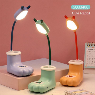 Lampă de masă LED Suport stilou cu gheare de pisică 360 ° Încărcare USB reglabilă Lumină de noapte Protecția ochilor Cadou pentru studenți Lampă de birou pentru dormitor