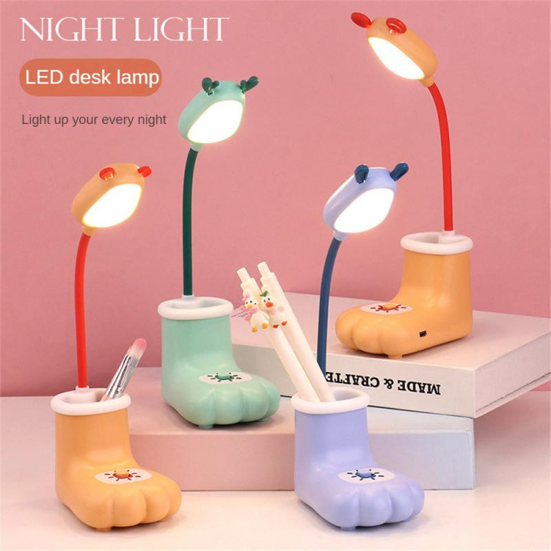 Lampă de masă LED Suport stilou cu gheare de pisică 360 ° Încărcare USB reglabilă Lumină de noapte Protecția ochilor Cadou pentru studenți Lampă de birou pentru dormitor