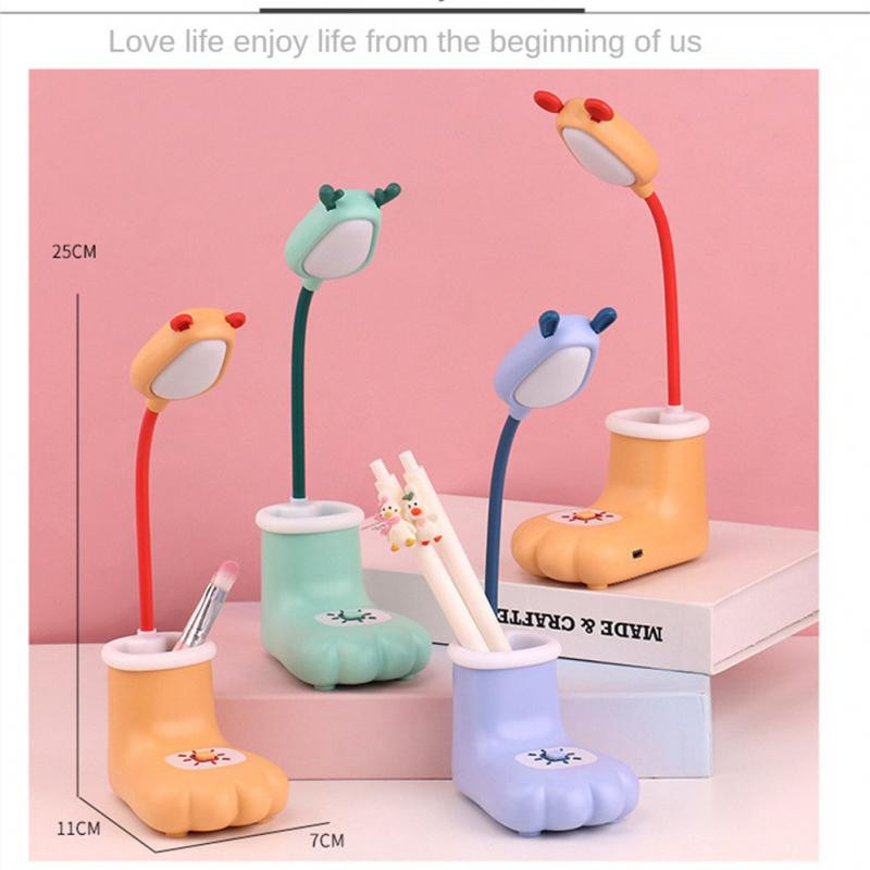 Lampă de masă LED Suport stilou cu gheare de pisică 360 ° Încărcare USB reglabilă Lumină de noapte Protecția ochilor Cadou pentru studenți Lampă de birou pentru dormitor