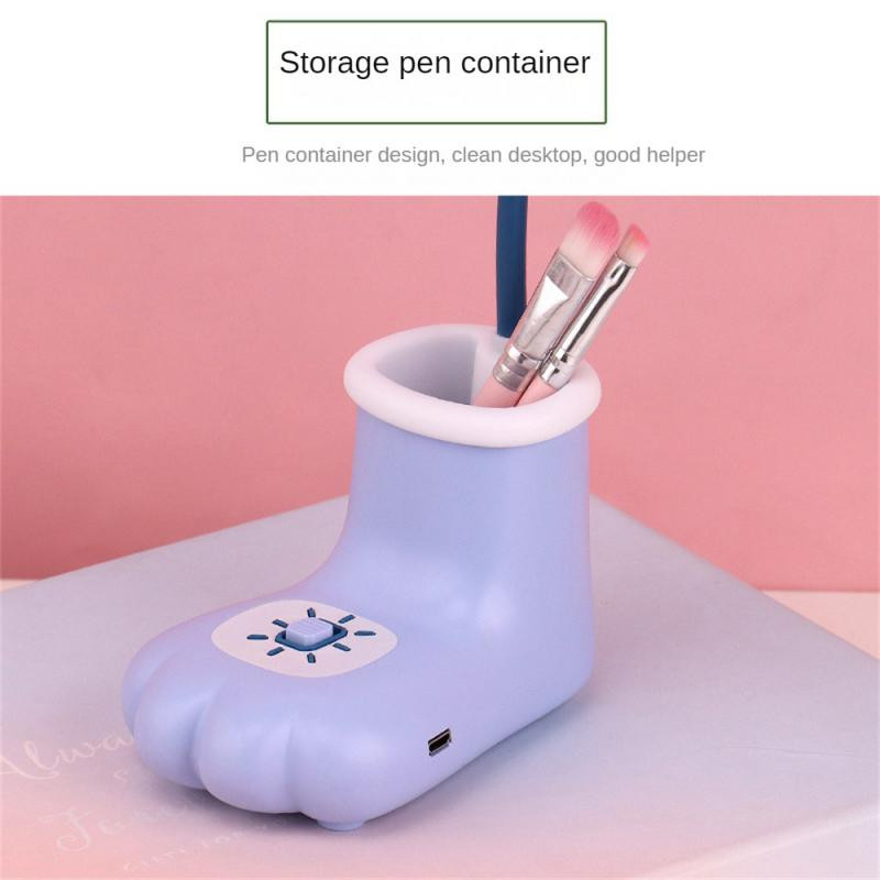 Lampă de masă LED Suport stilou cu gheare de pisică 360 ° Încărcare USB reglabilă Lumină de noapte Protecția ochilor Cadou pentru studenți Lampă de birou pentru dormitor