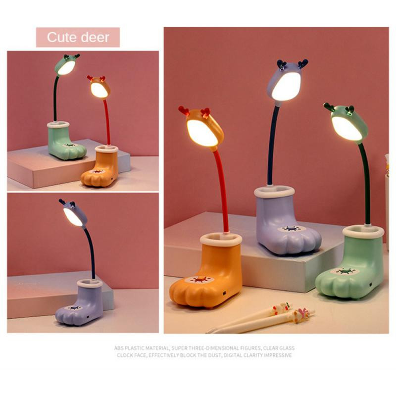 Lampă de masă LED Suport stilou cu gheare de pisică 360 ° Încărcare USB reglabilă Lumină de noapte Protecția ochilor Cadou pentru studenți Lampă de birou pentru dormitor