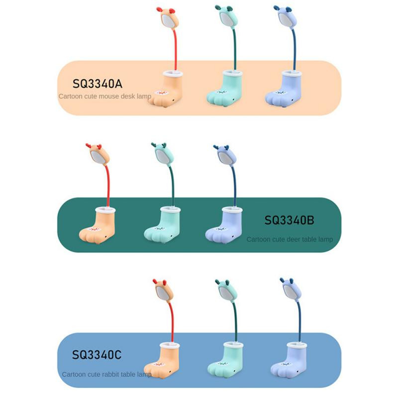 Lampă de masă LED Suport stilou cu gheare de pisică 360 ° Încărcare USB reglabilă Lumină de noapte Protecția ochilor Cadou pentru studenți Lampă de birou pentru dormitor