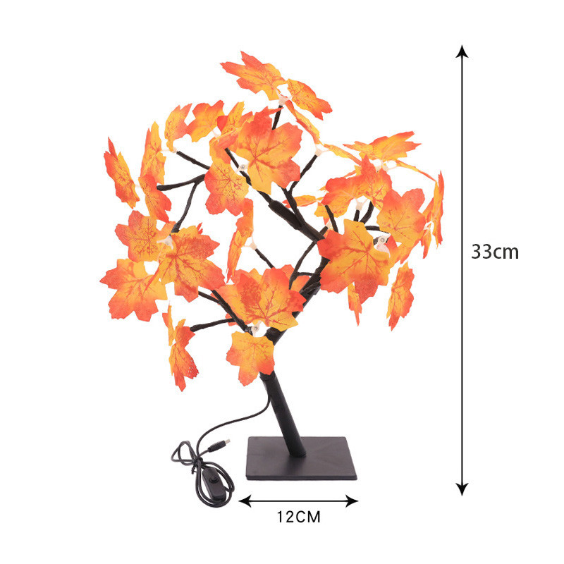 24 LED rózsa virág fa lámpák USB asztali lámpa tündér juharlevél éjszakai lámpa Otthoni buli karácsonyi esküvői hálószoba dekoráció