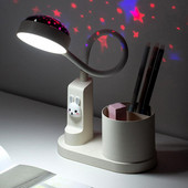 1 Σετ επιτραπέζιο φωτιστικό Χρήσιμο ABS LED Φωτιστικό ανάγνωσης LED χωρίς τρεμόπαιγμα με θήκη για στυλό προβολέα για το σπίτι