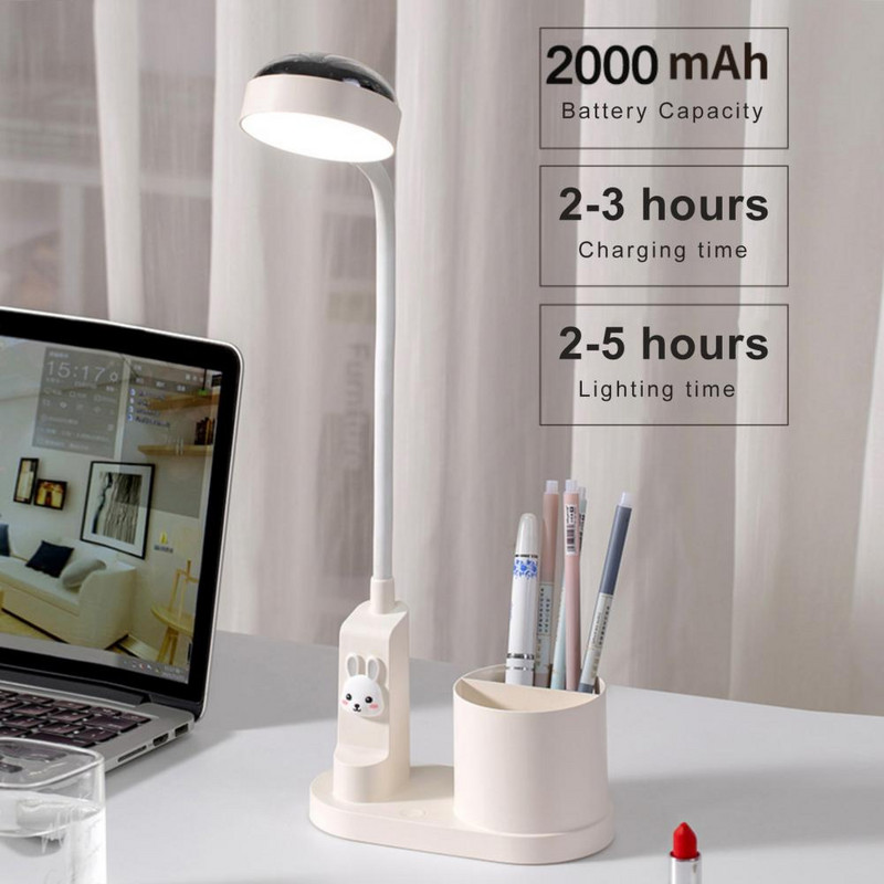 1 Σετ επιτραπέζιο φωτιστικό Χρήσιμο ABS LED Φωτιστικό ανάγνωσης LED χωρίς τρεμόπαιγμα με θήκη για στυλό προβολέα για το σπίτι
