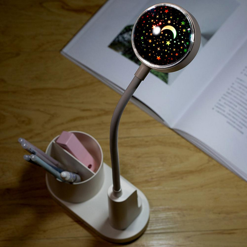 1 Σετ επιτραπέζιο φωτιστικό Χρήσιμο ABS LED Φωτιστικό ανάγνωσης LED χωρίς τρεμόπαιγμα με θήκη για στυλό προβολέα για το σπίτι