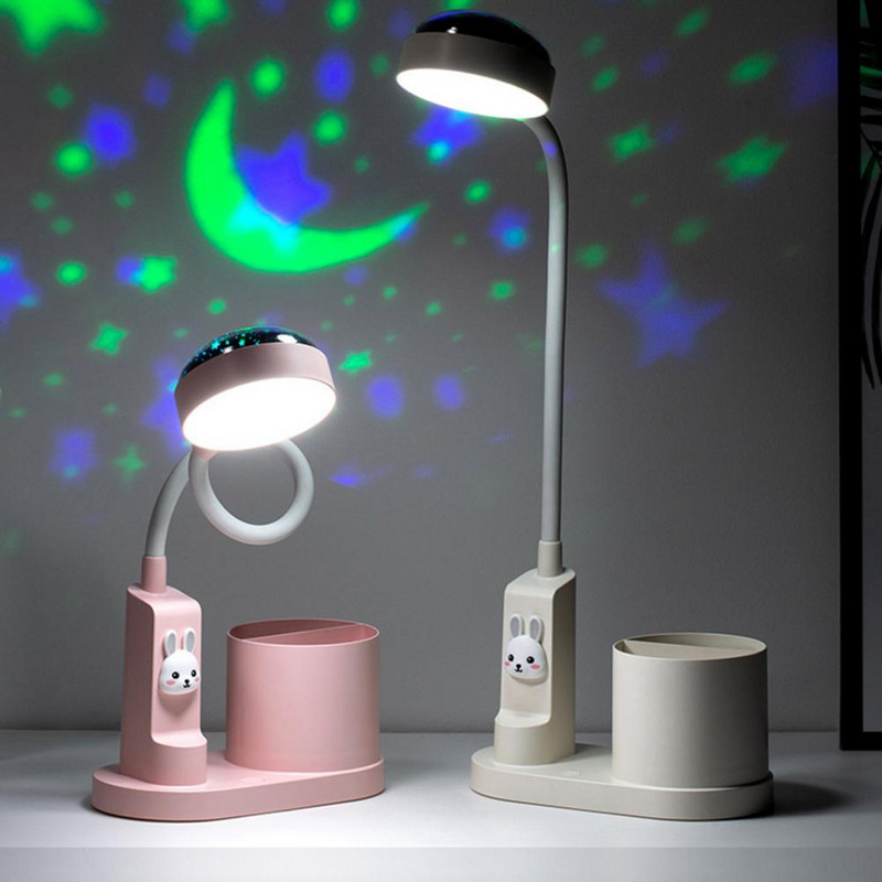 1 Σετ επιτραπέζιο φωτιστικό Χρήσιμο ABS LED Φωτιστικό ανάγνωσης LED χωρίς τρεμόπαιγμα με θήκη για στυλό προβολέα για το σπίτι