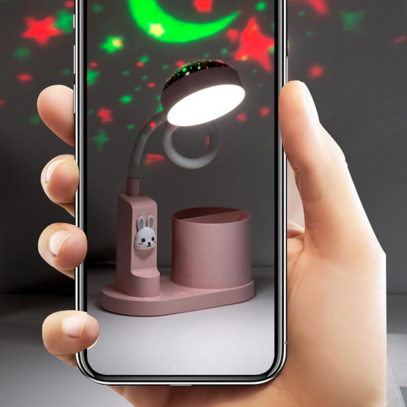 1 Σετ επιτραπέζιο φωτιστικό Χρήσιμο ABS LED Φωτιστικό ανάγνωσης LED χωρίς τρεμόπαιγμα με θήκη για στυλό προβολέα για το σπίτι