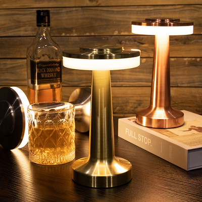 Retro LED galda lampa, pieskāriena aptumšojama galda lampa USB uzlādējama pārnēsājama nakts gaisma kafija restorāns bārs pie gultas viesnīcas apgaismojums