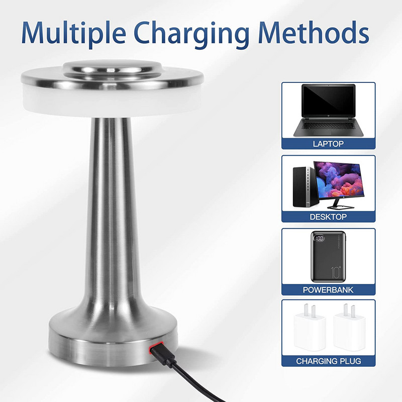 Retro LED galda lampa, pieskāriena aptumšojama galda lampa USB uzlādējama pārnēsājama nakts gaisma kafija restorāns bārs pie gultas viesnīcas apgaismojums