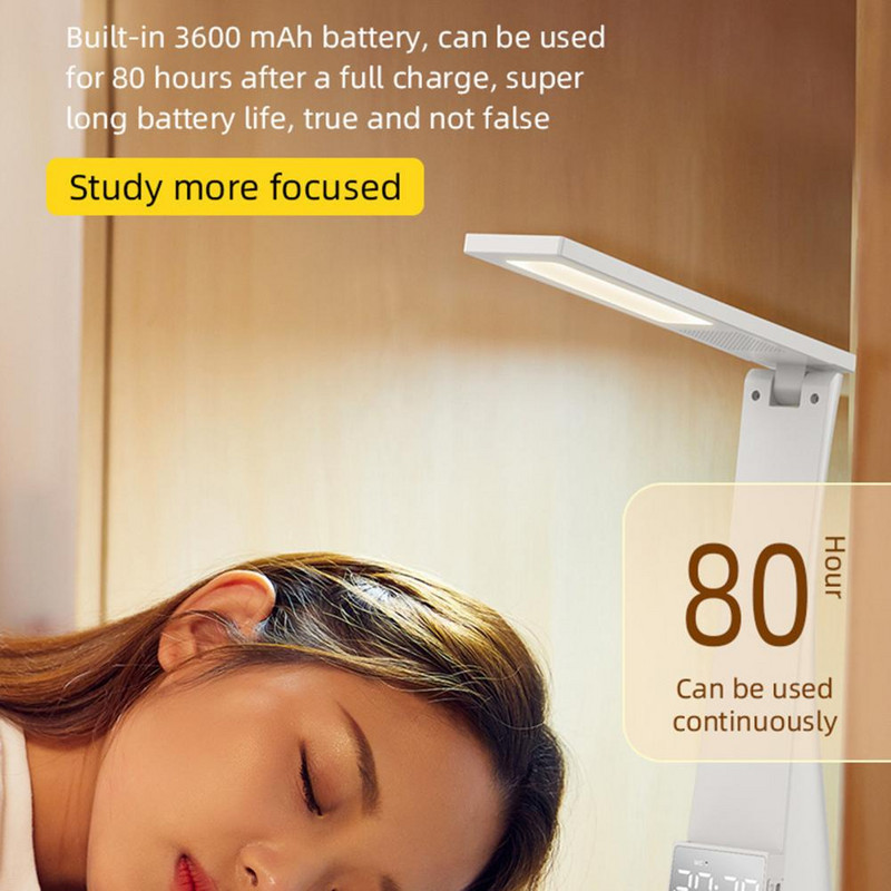 Lampă de birou LED Dimmabilă ABS Multifuncțională Multifuncțională 4-în-1 Ceas cu alarmă Difuzor Lampă LED Lampă de lectură LED Accesorii pentru casă