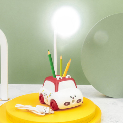 LED Creative Cartoon autopliiatsi torulamp USB kokkupandava voolikuga laadimise õppelamp Lastele kleebistega labori lugemislamp