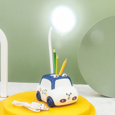 LED Creative Cartoon autopliiatsi torulamp USB kokkupandava voolikuga laadimise õppelamp Lastele kleebistega labori lugemislamp