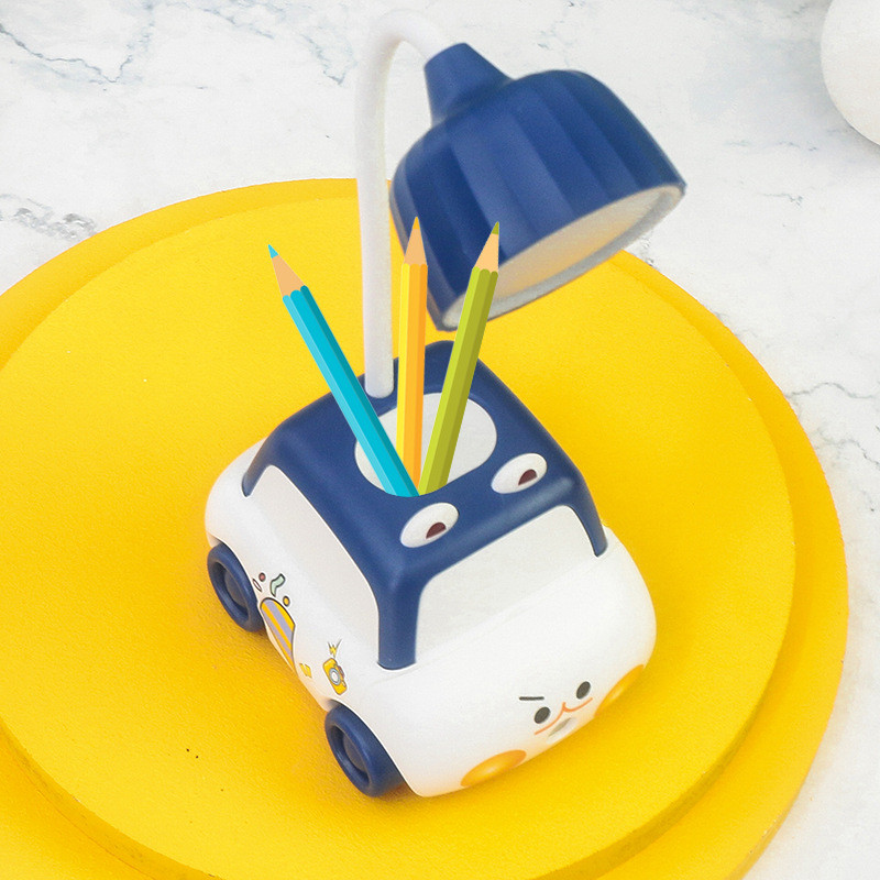 LED Creative Cartoon autopliiatsi torulamp USB kokkupandava voolikuga laadimise õppelamp Lastele kleebistega labori lugemislamp