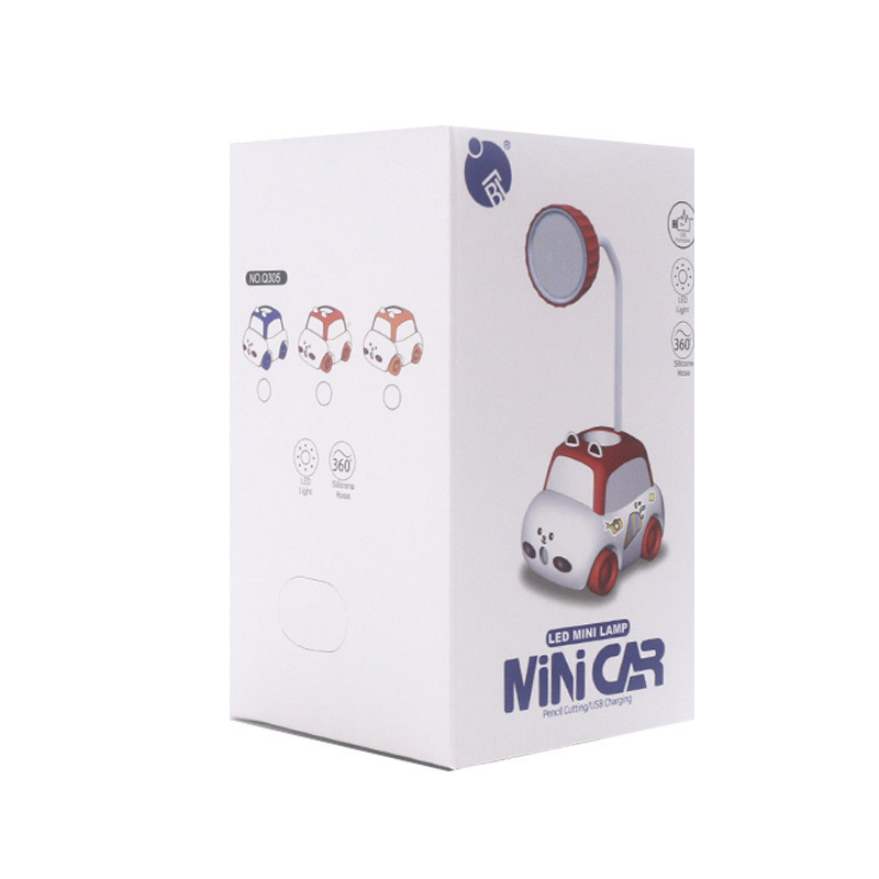 LED Creative Cartoon autopliiatsi torulamp USB kokkupandava voolikuga laadimise õppelamp Lastele kleebistega labori lugemislamp