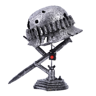 Háborús ereklye lámpa sisakok asztali lámpa szobor háborús retro gyanta asztali lámpa emléktárgy