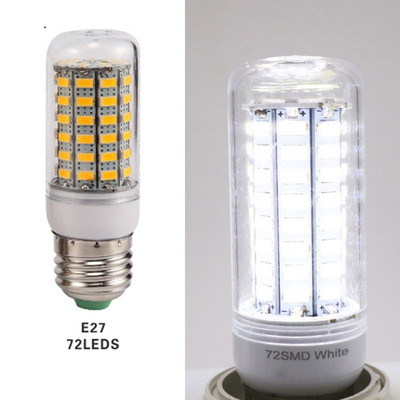 E27 E14 Sraigtinė LED kukurūzų lemputė itin ryški 72 šviesos diodai SMD 5730 220 V Lampada Bombillas lempa Namų sietynas žvakių stalo lemputė