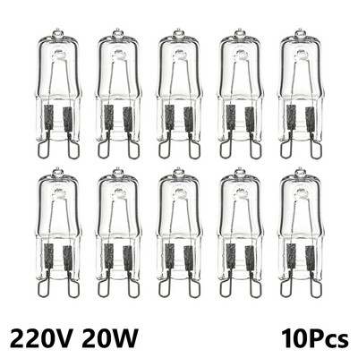 10vnt G9 Eco halogeninės lemputės G9 220V 20W / 25W / 40W / 60W kapsulės LED lempos lemputės įdėtos karoliukai krištolo lempa halogeninė lemputė