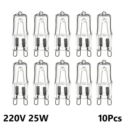 10vnt G9 Eco halogeninės lemputės G9 220V 20W / 25W / 40W / 60W kapsulės LED lempos lemputės įdėtos karoliukai krištolo lempa halogeninė lemputė