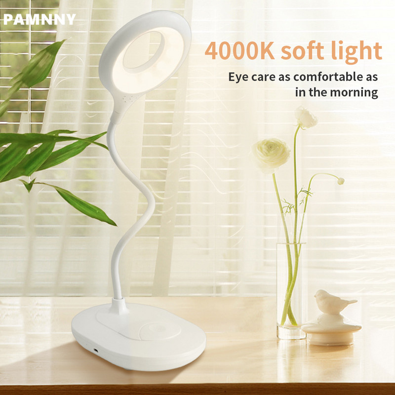 Lampă portabilă de birou cu LED, rotativă, pliabilă, reglabilă, la atingere, pentru dormitor, birou, pentru studiu, Dc5v, cu USB, pentru copii, lampă de lectură