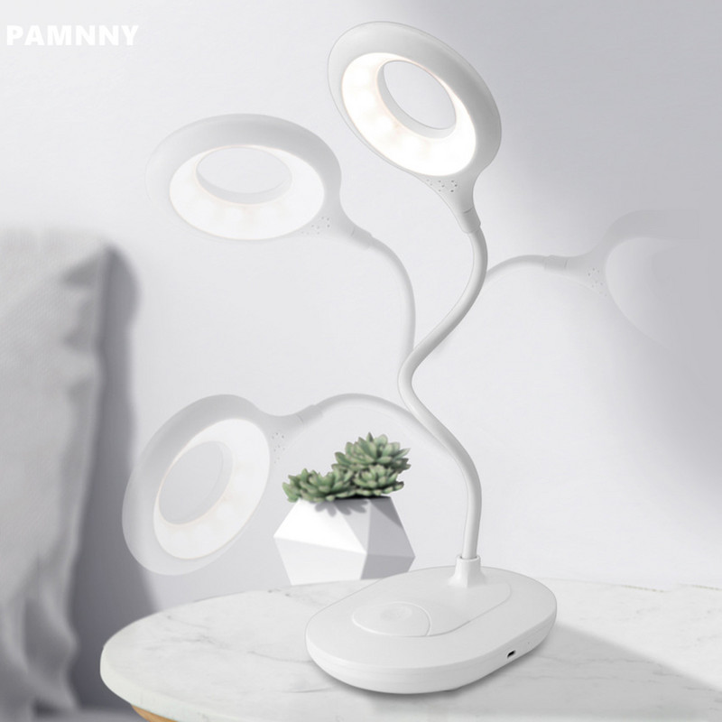 Lampă portabilă de birou cu LED, rotativă, pliabilă, reglabilă, la atingere, pentru dormitor, birou, pentru studiu, Dc5v, cu USB, pentru copii, lampă de lectură