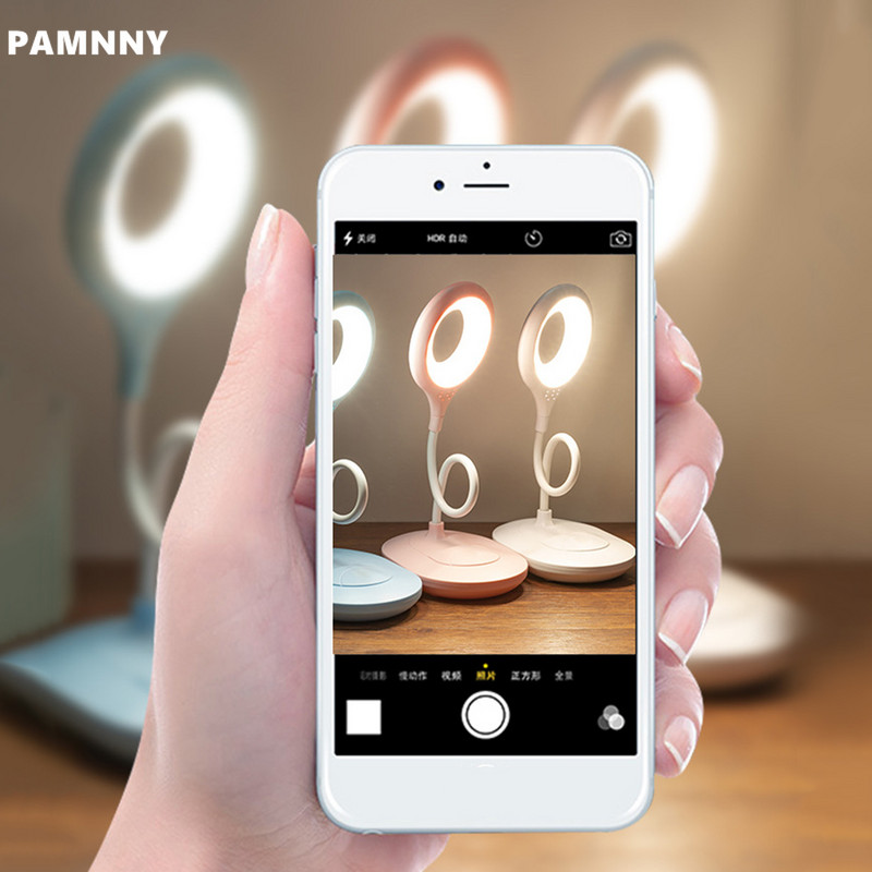 Lampă portabilă de birou cu LED, rotativă, pliabilă, reglabilă, la atingere, pentru dormitor, birou, pentru studiu, Dc5v, cu USB, pentru copii, lampă de lectură