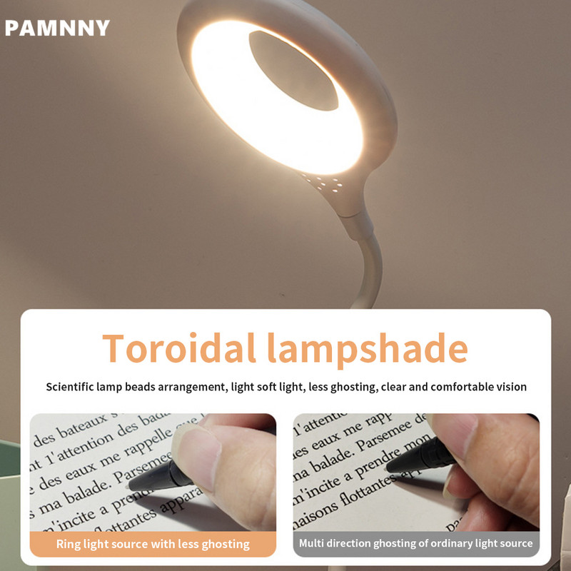 Lampă portabilă de birou cu LED, rotativă, pliabilă, reglabilă, la atingere, pentru dormitor, birou, pentru studiu, Dc5v, cu USB, pentru copii, lampă de lectură