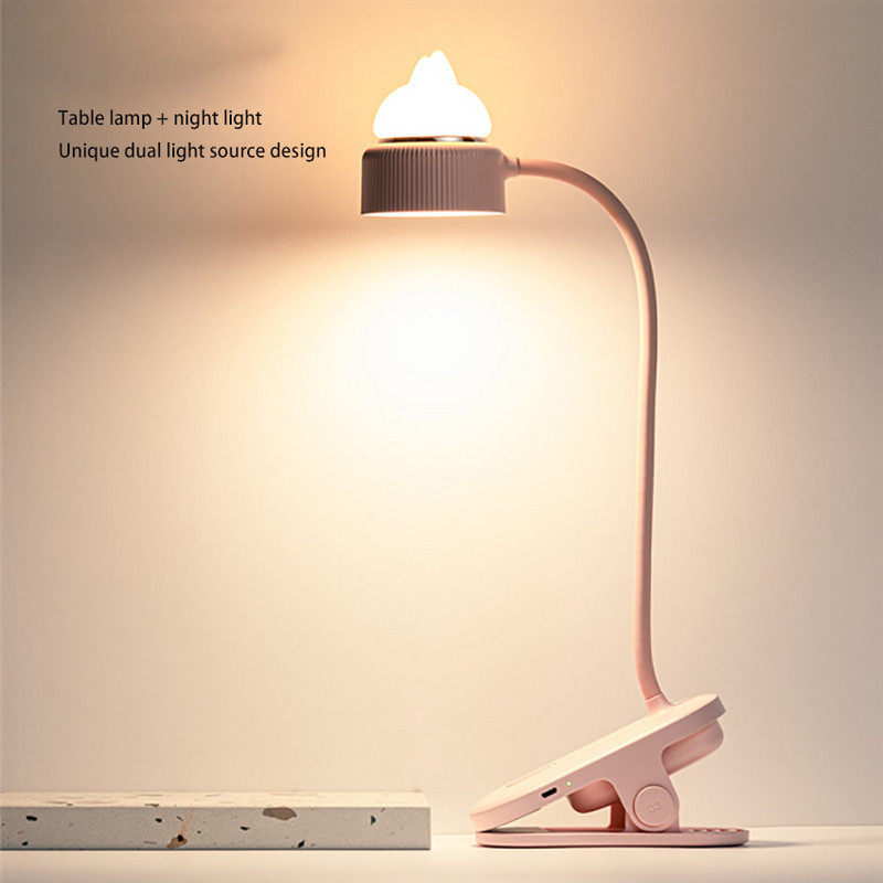 LED-laualamp USB-laadimise kokkuklapitav klambrivalgusti Kolme käiguga reguleeritav kassi lugemise öövalgusti nutika kodu töölaua kaunistamiseks