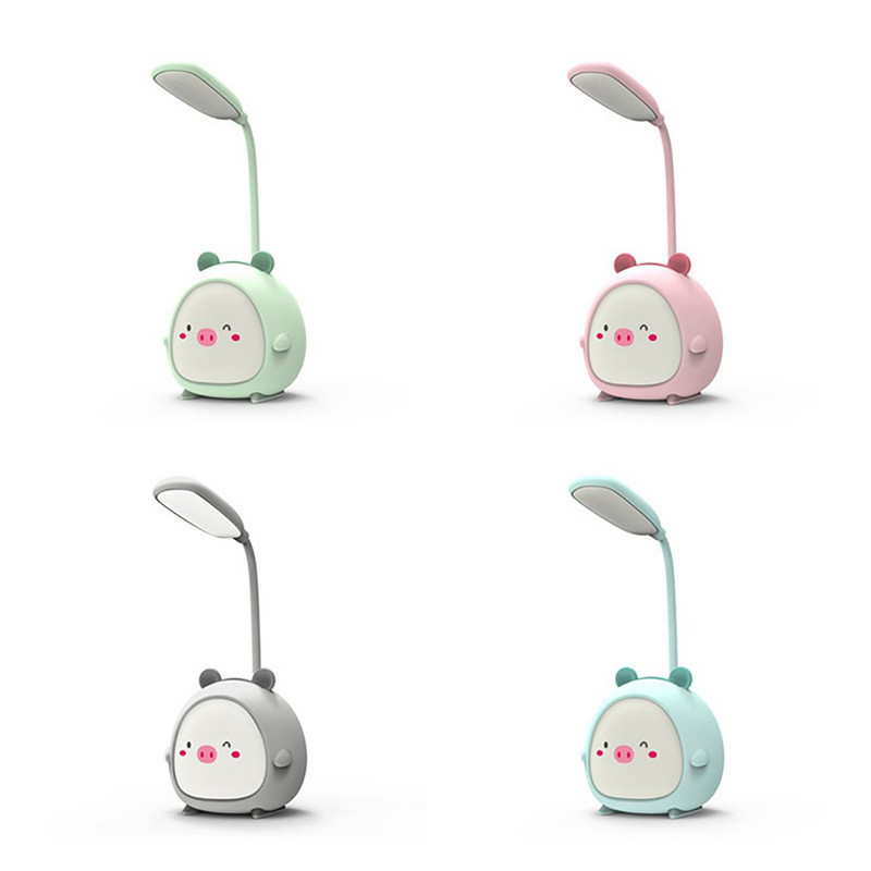 Lampă de birou cu LED-uri cu animale drăguțe, pliabilă, reglabilă, alimentată prin USB, lampă portabilă pentru învățare, reglabilă cu temperatură în trei culori