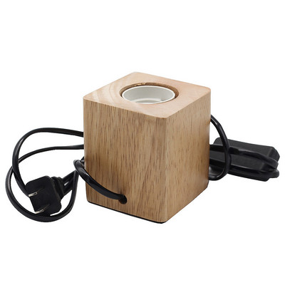 Moderni stalinė lempa E27 Medinė stalinė lempa Deimantinė naktinė lempa namų / miegamojo / svetainės dekoravimui US EU Plug Wooden Base tafellamp