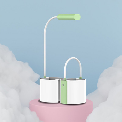 Uzlādējama galda lampa, LED USB aptumšojama mācību galda lampa ar pildspalvas turētāju, skārienvadības lasīšanas lampa birojam, guļamistaba