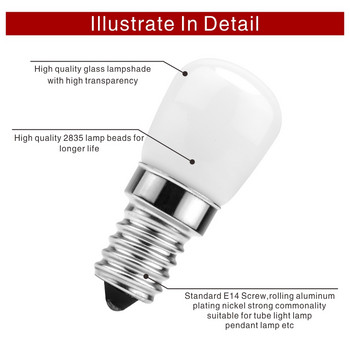 2 бр./лот 3W E14 LED крушка за хладилник, крушка за царевица AC 220V LED лампа Бяла/Топло бяла SMD2835 Замяна на халогенна светлина