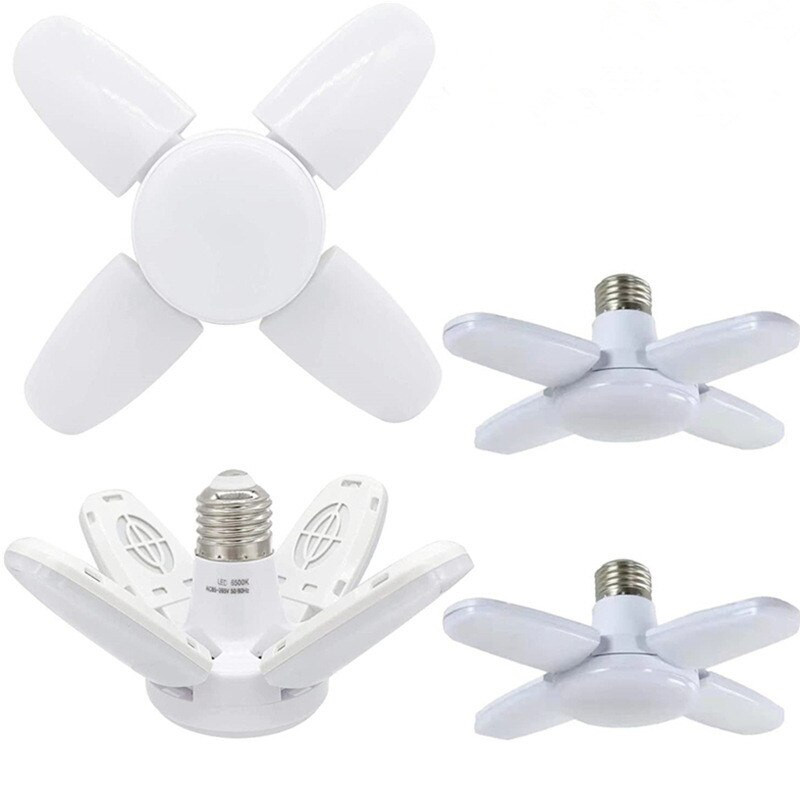 Ventiliatoriaus formos LED lemputė E27 LED lemputė Sulankstoma 220V 110V 40 LED lemputės Namų lempoms Sandėlyje garažo šviesa šilta balta