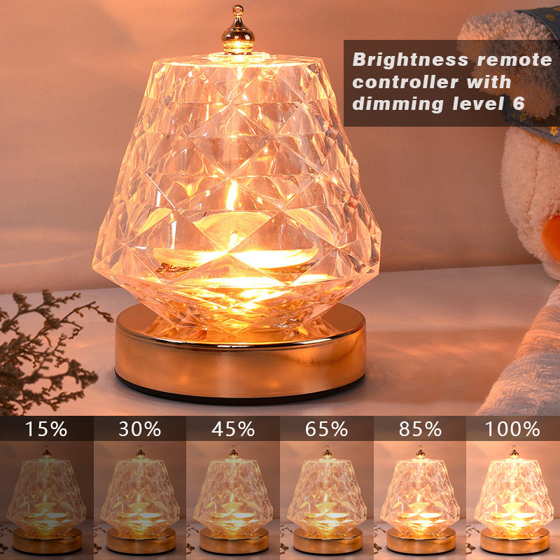 Bezvadu lampas ūdens viļņošanās dinamiskās projekcijas lampas akrila kristāla nakts gaisma RGB krāsu iekštelpu tālvadības apkārtējās galda lampas dekors