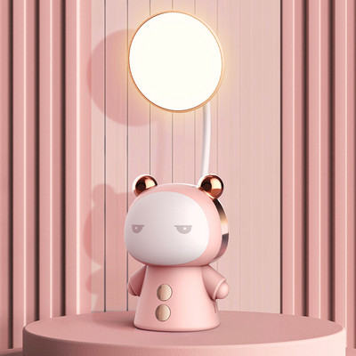 Cartoon Creativity LED galda gaisma USB uzlādējama aptumšojama acu aizsardzības galda lampa bērnu mācībām lasīšanas lampa