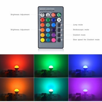 E27 LED крушка RGB LED светлина 5W Smart LED лампа E14 Lampada Димируема магическа крушка Прожектор Цветни Bombillas Party Decor Lighting