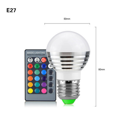 E27 LED žarulja RGB LED svjetlo 5W Pametna LED svjetiljka E14 Lampada Magic Bulb s mogućnošću prigušivanja Reflektor Šarene Bombillas Party Decor Lighting