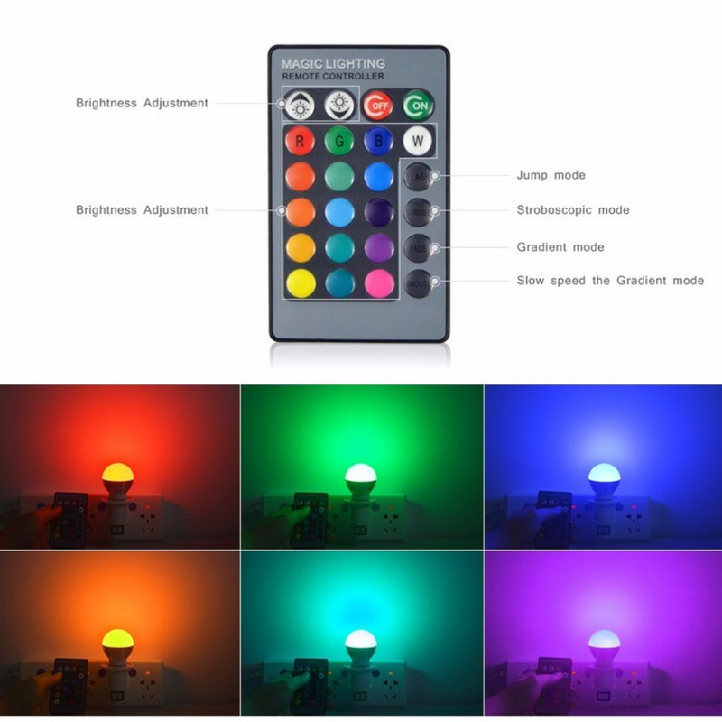 E27 LED žarulja RGB LED svjetlo 5W Pametna LED svjetiljka E14 Lampada Magic Bulb s mogućnošću prigušivanja Reflektor Šarene Bombillas Party Decor Lighting