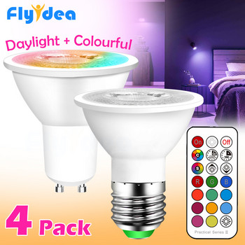 Интелигентна за дома LED крушка E27 E14 GU10 B22 220V 110V Spot Magic Сменяема лампа Lampada+IR Control Decoration RGB White