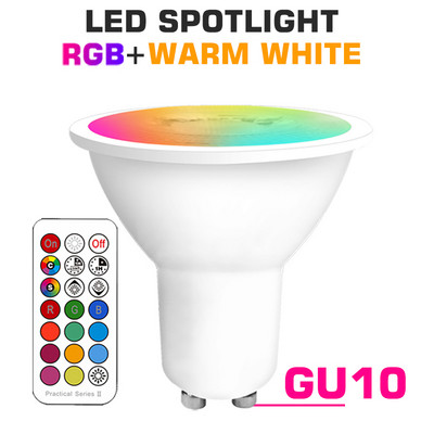 Smart for Home Bec LED E27 E14 GU10 B22 220V 110V Spot Lampă magică schimbabilă Lampada+Control IR Decor RGB Alb