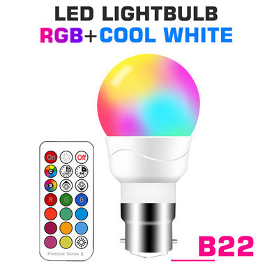 Smart for Home Bec LED E27 E14 GU10 B22 220V 110V Spot Lampă magică schimbabilă Lampada+Control IR Decor RGB Alb