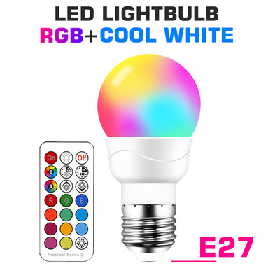 Smart for Home Bec LED E27 E14 GU10 B22 220V 110V Spot Lampă magică schimbabilă Lampada+Control IR Decor RGB Alb