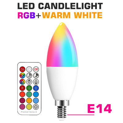 Smart for Home Bec LED E27 E14 GU10 B22 220V 110V Spot Lampă magică schimbabilă Lampada+Control IR Decor RGB Alb